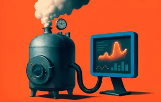 Retro steam engine with digital graph