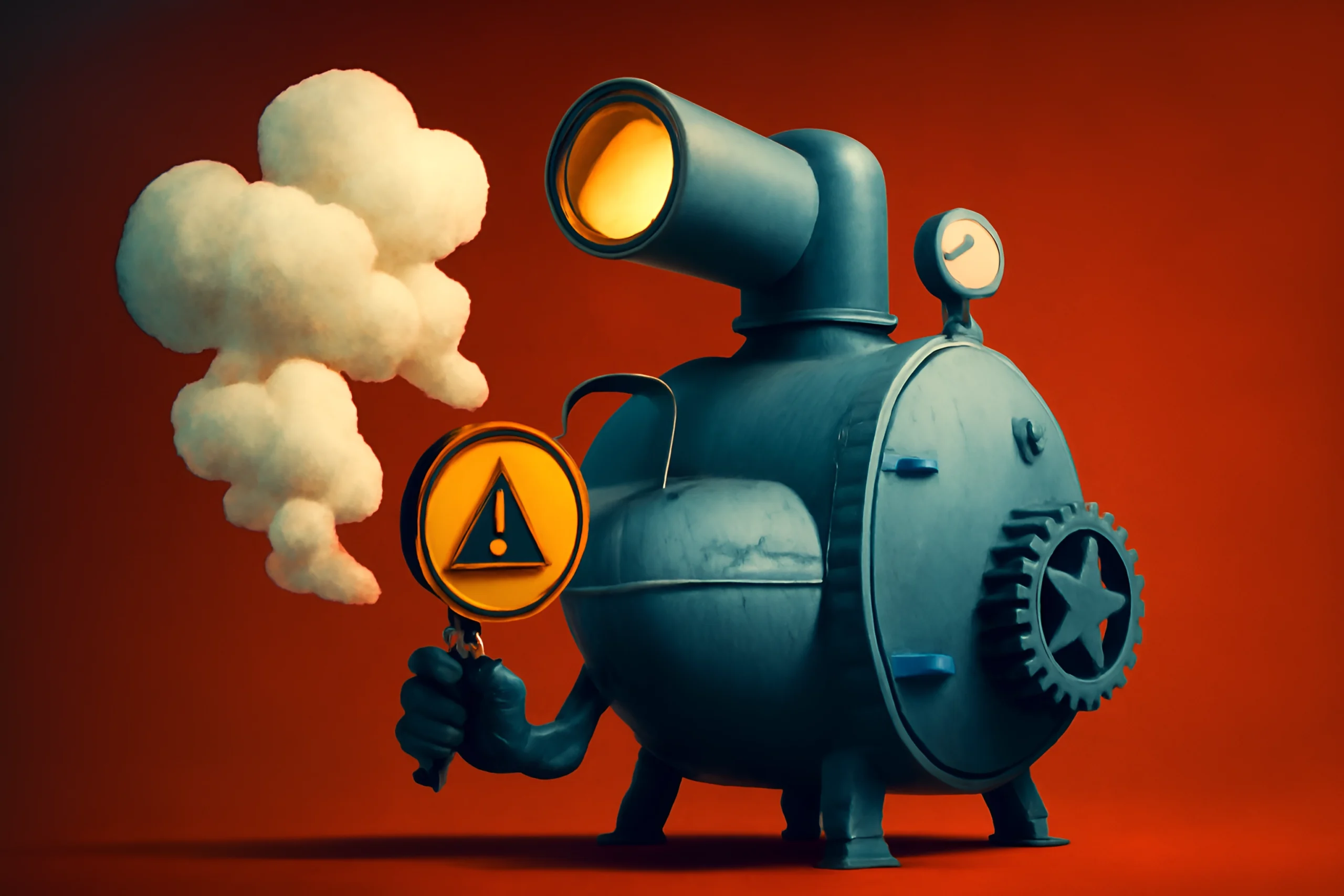 Steampunk Engine Warning Vintage steam engine warning sign