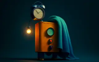 Vintage robot with clock and light