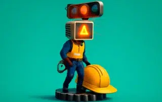 Robot worker safety helmet