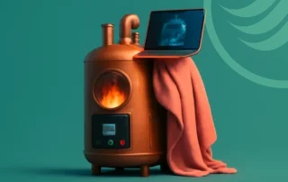 Copper smart heater with flames and blanket