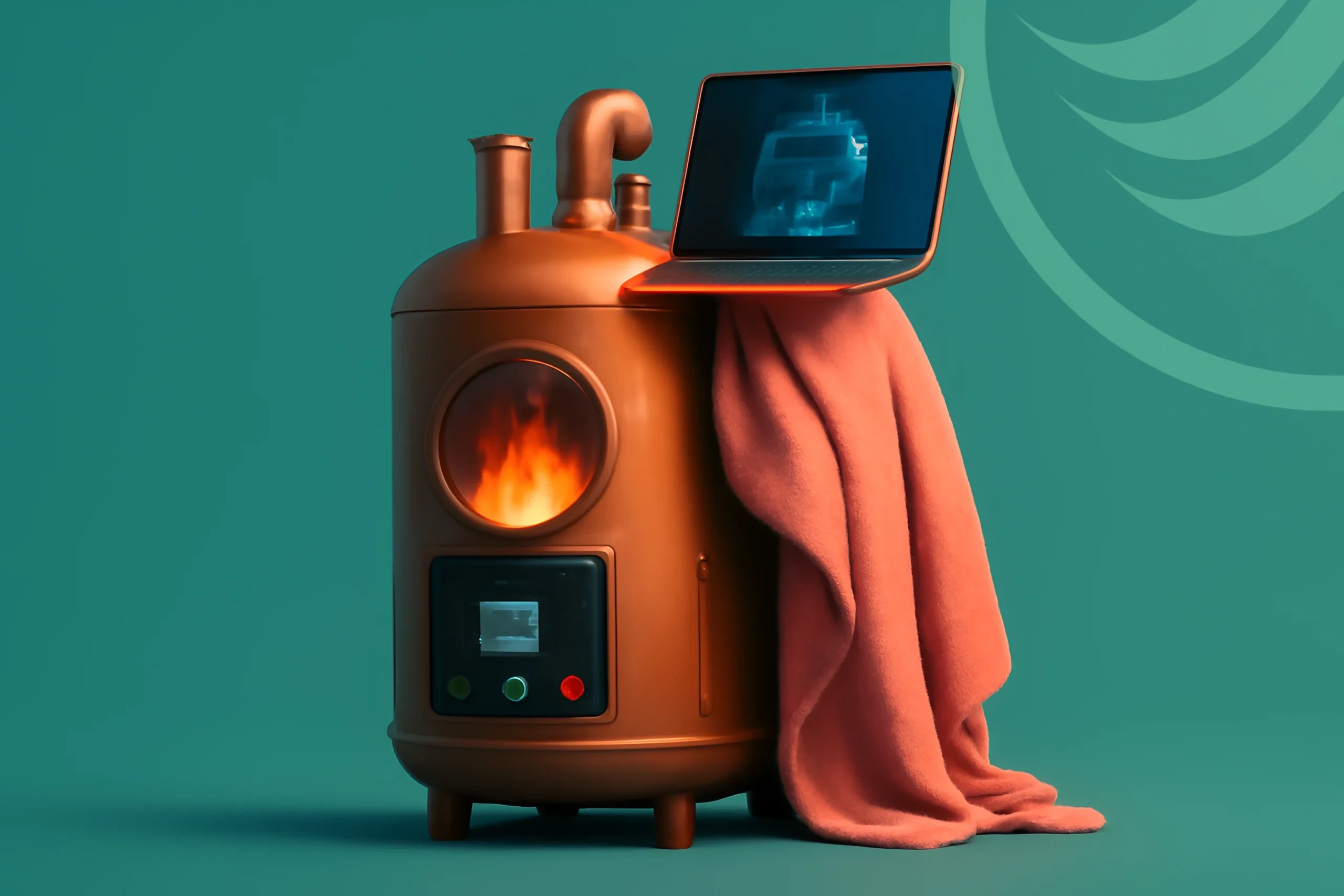 Smart heater technology Copper smart heater with flames and blanket