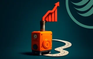 Vintage adding machine and growth graph