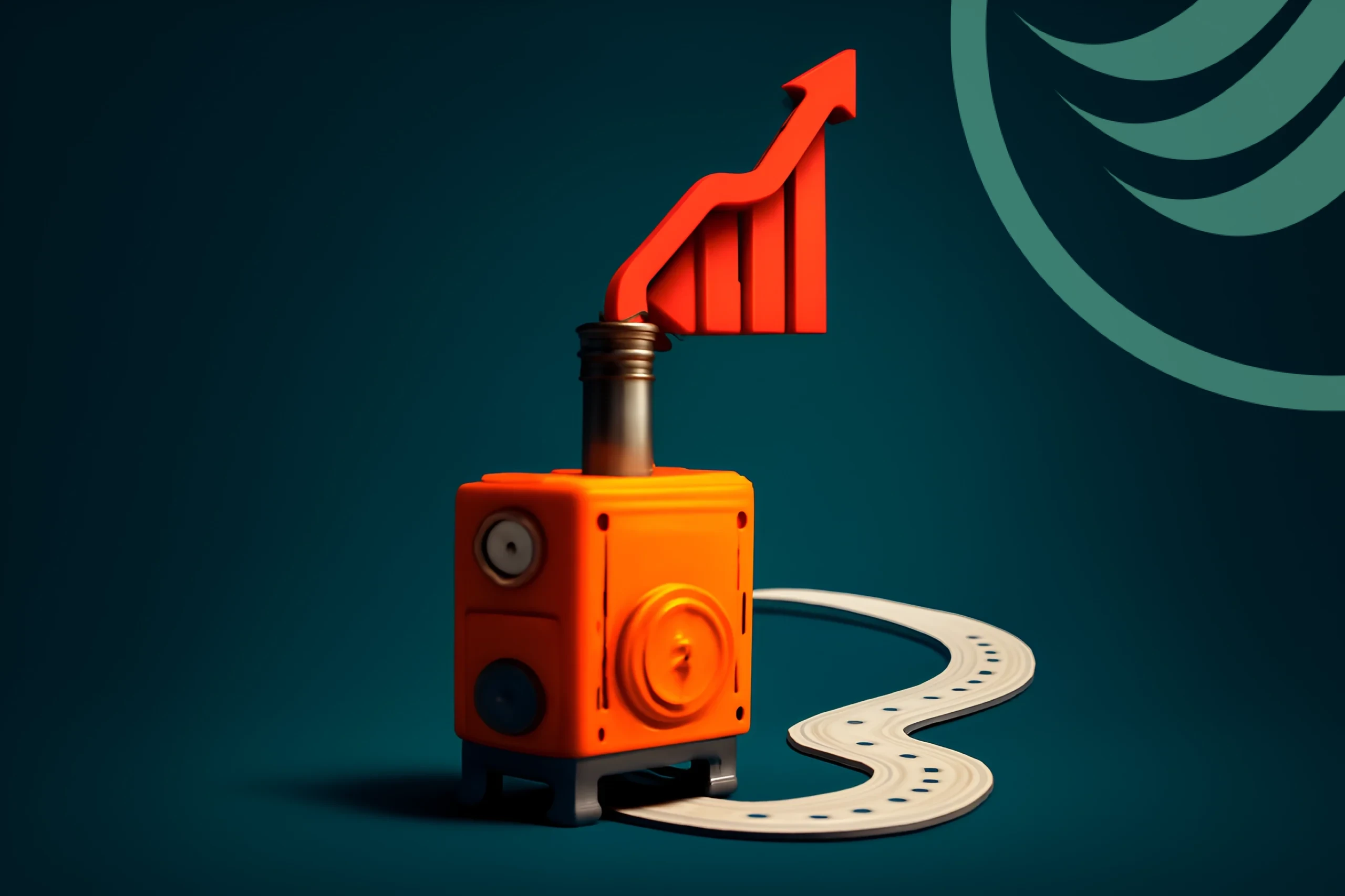 Business growth concept Vintage adding machine and growth graph