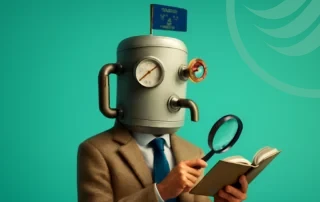 Man with pressure gauge head reading book