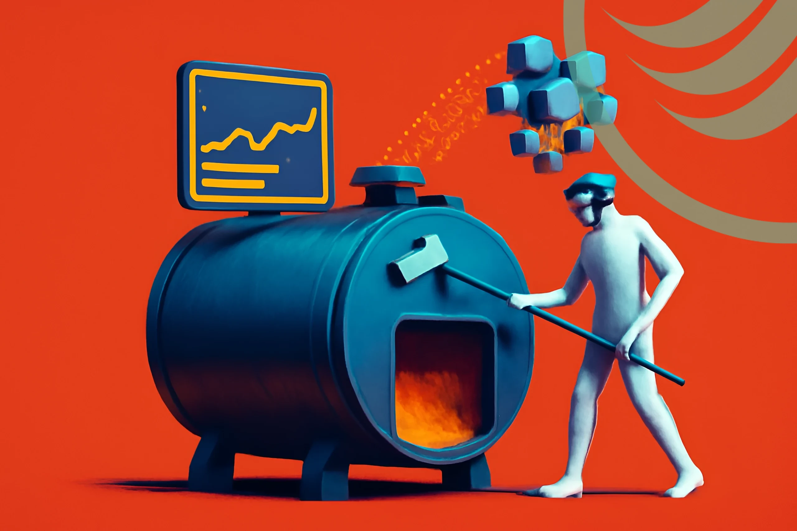 Data Growth Engine Data growth fueling process illustration