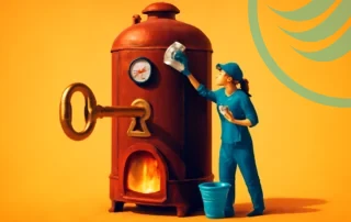 Cleaning oversized steampunk heater keyhole
